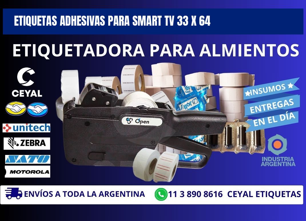 ETIQUETAS ADHESIVAS PARA SMART TV 33 x 64