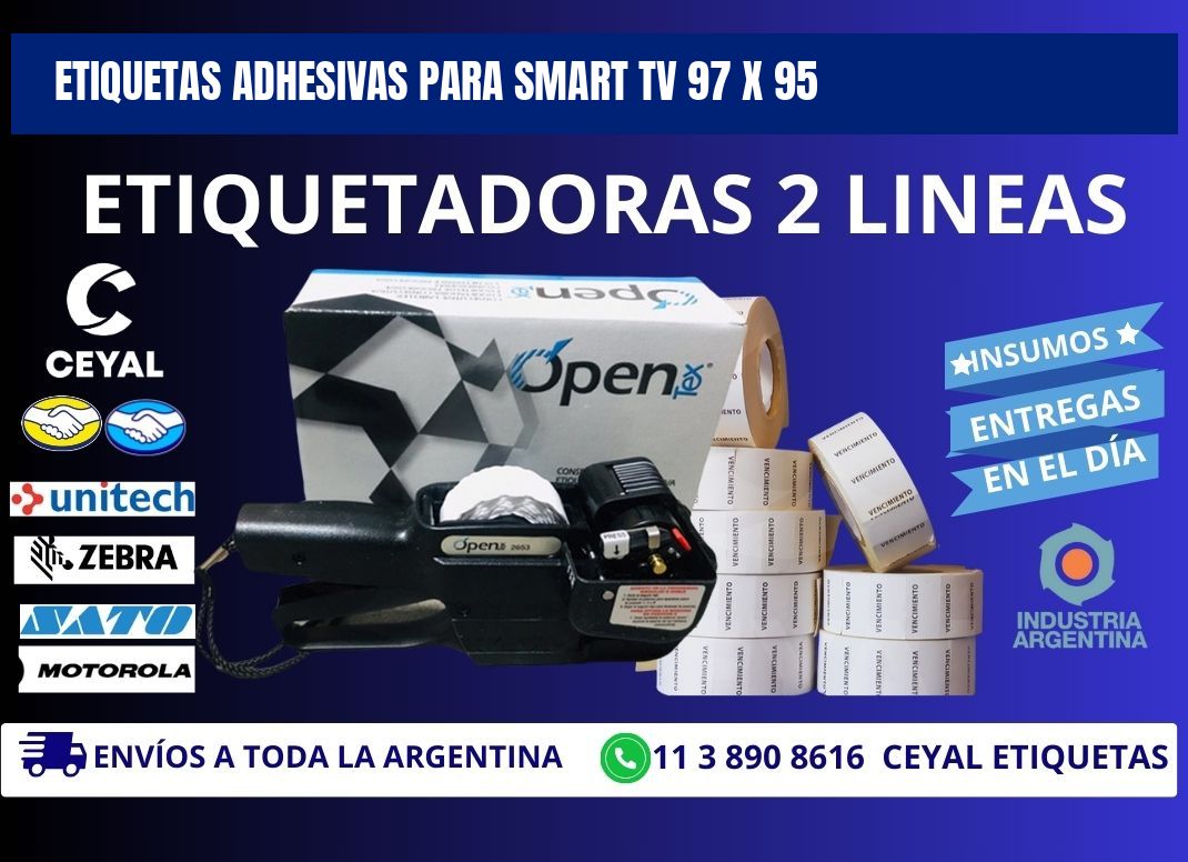 ETIQUETAS ADHESIVAS PARA SMART TV 97 x 95