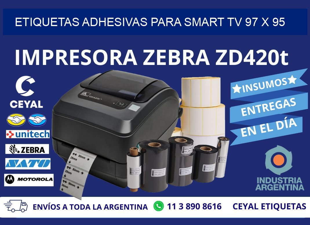 ETIQUETAS ADHESIVAS PARA SMART TV 97 x 95