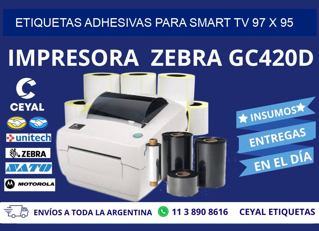 ETIQUETAS ADHESIVAS PARA SMART TV 97 x 95