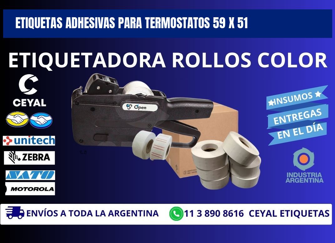 ETIQUETAS ADHESIVAS PARA TERMOSTATOS 59 x 51