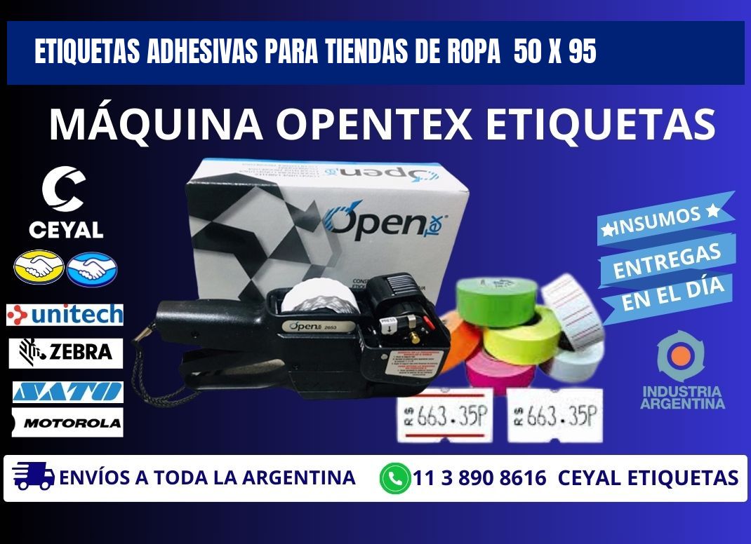 ETIQUETAS ADHESIVAS PARA TIENDAS DE ROPA  50 x 95