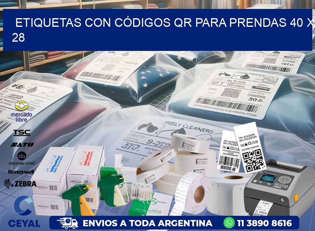 ETIQUETAS CON CÓDIGOS QR PARA PRENDAS 40 x 28