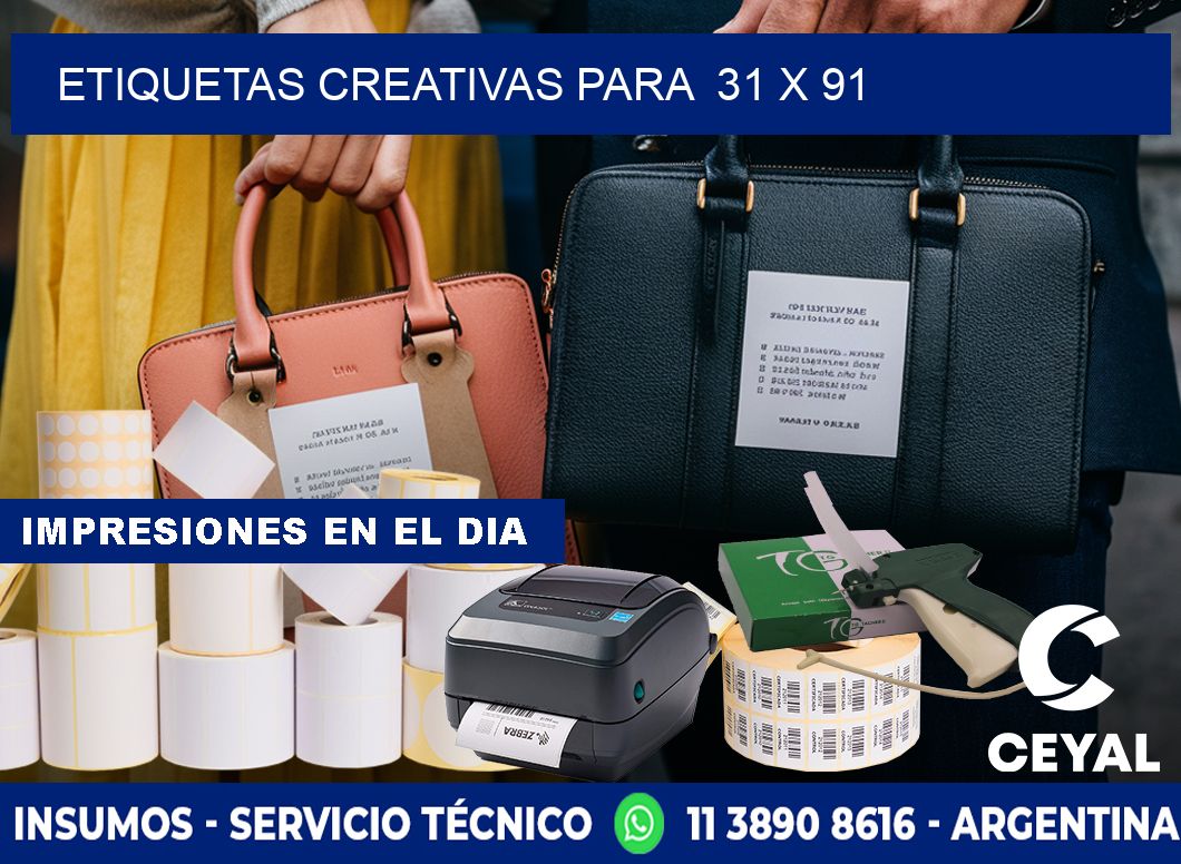 ETIQUETAS CREATIVAS PARA  31 x 91