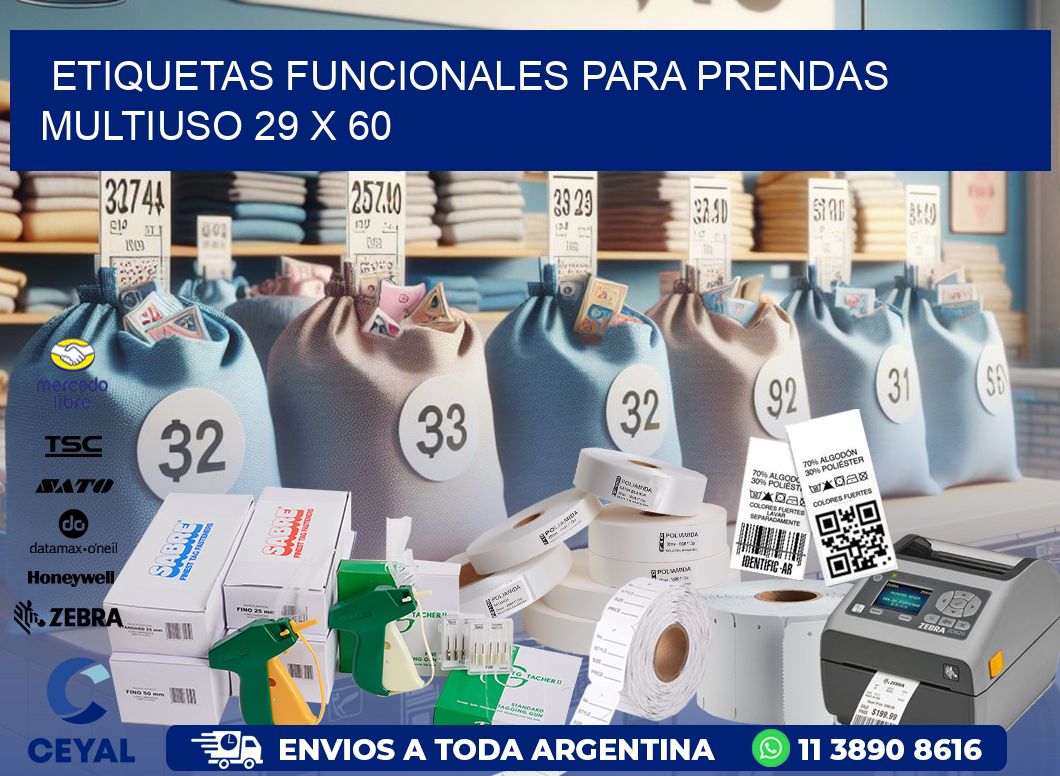 ETIQUETAS FUNCIONALES PARA PRENDAS MULTIUSO 29 x 60