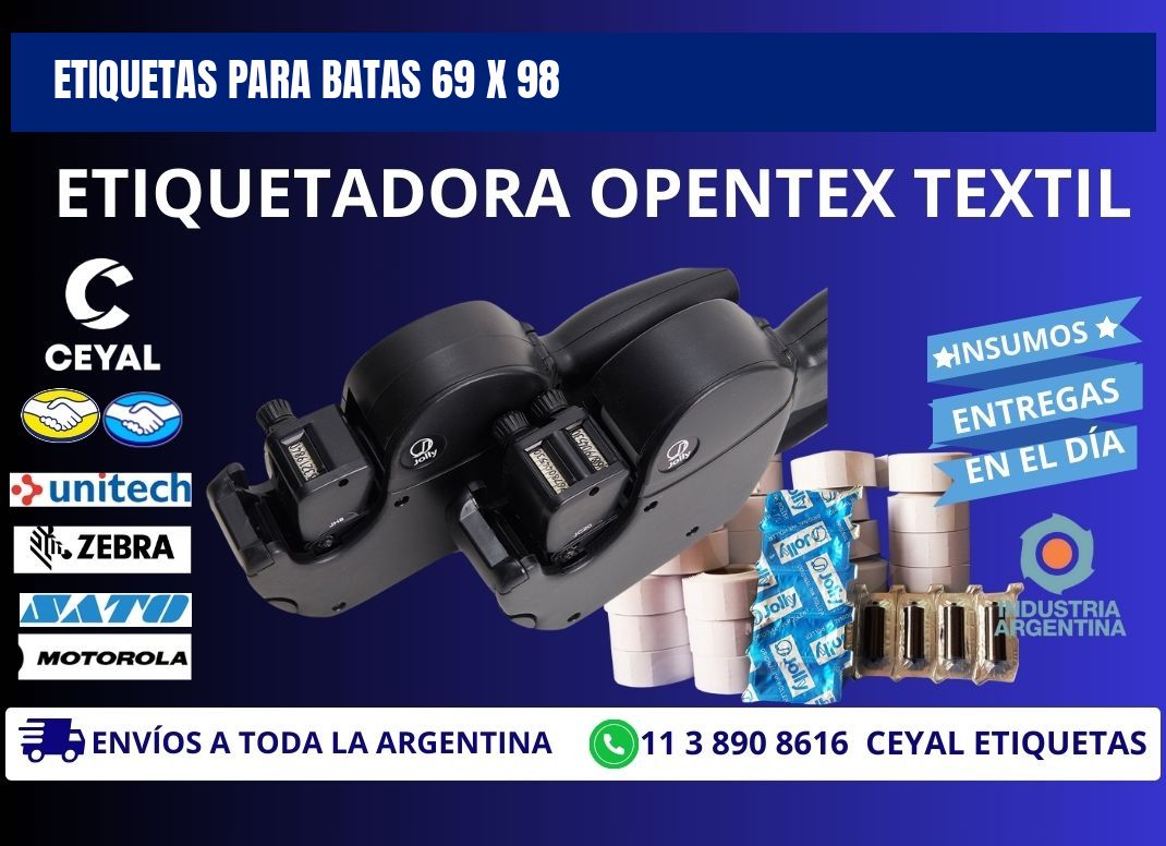 ETIQUETAS PARA BATAS 69 x 98