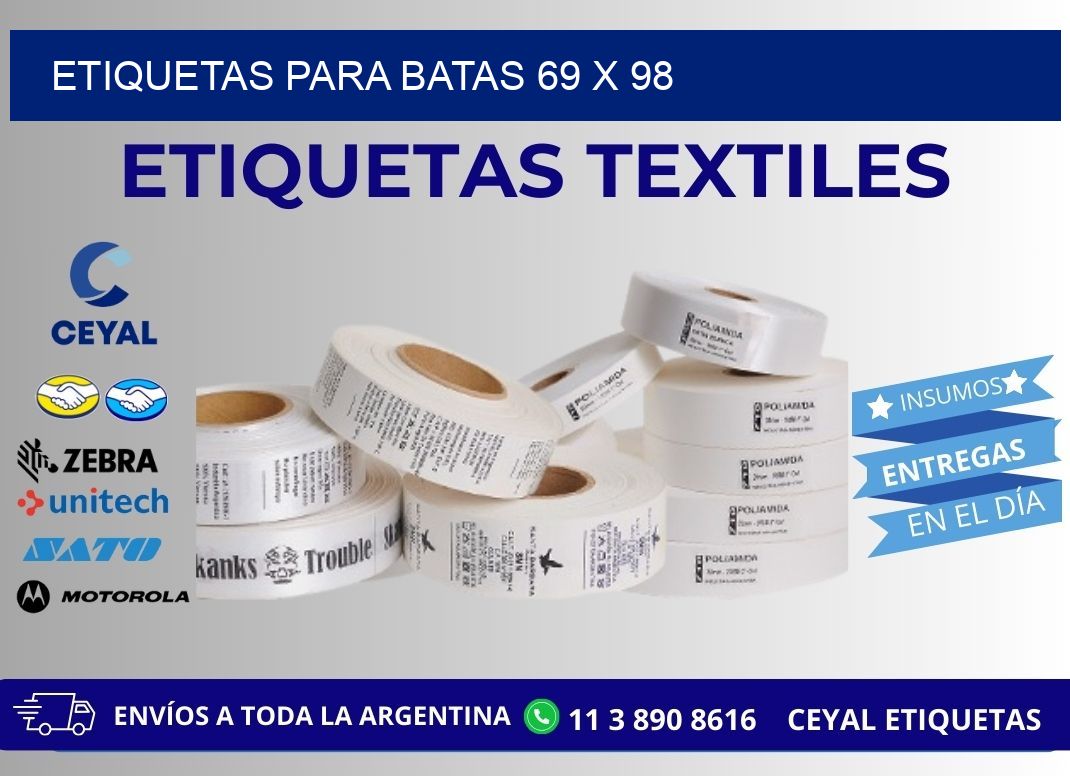 ETIQUETAS PARA BATAS 69 x 98