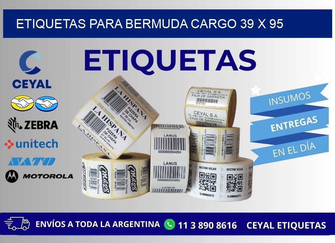 ETIQUETAS PARA BERMUDA CARGO 39 x 95