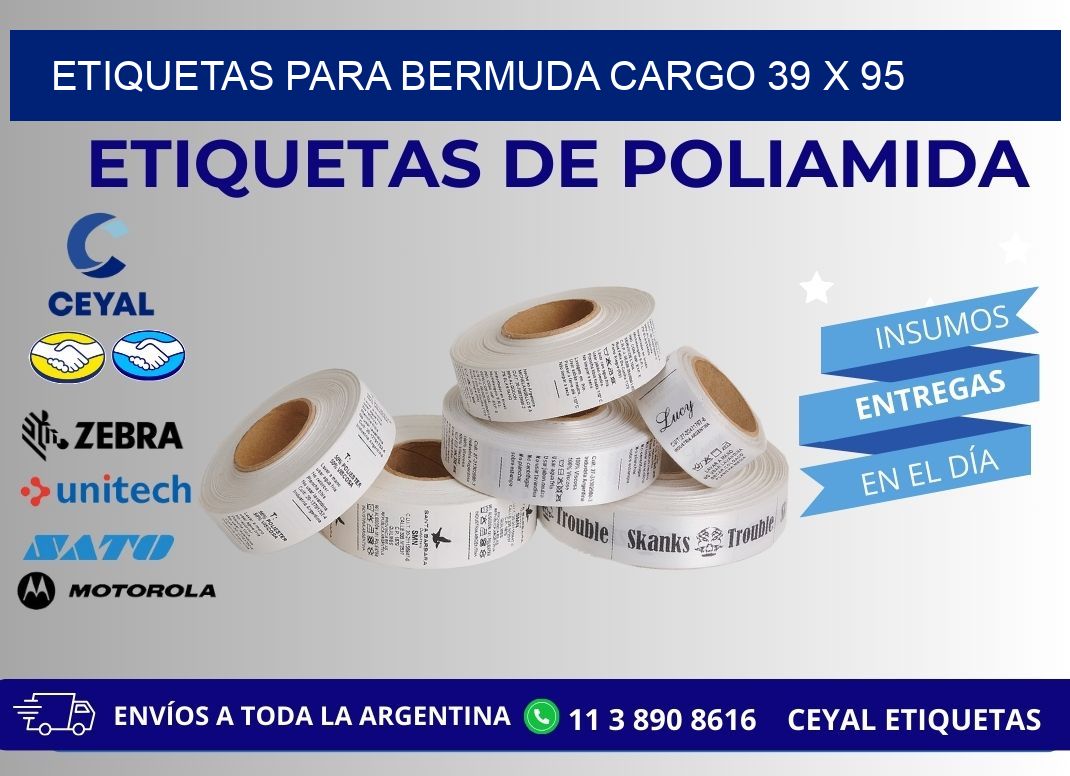 ETIQUETAS PARA BERMUDA CARGO 39 x 95