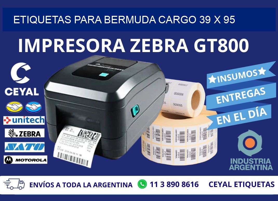 ETIQUETAS PARA BERMUDA CARGO 39 x 95