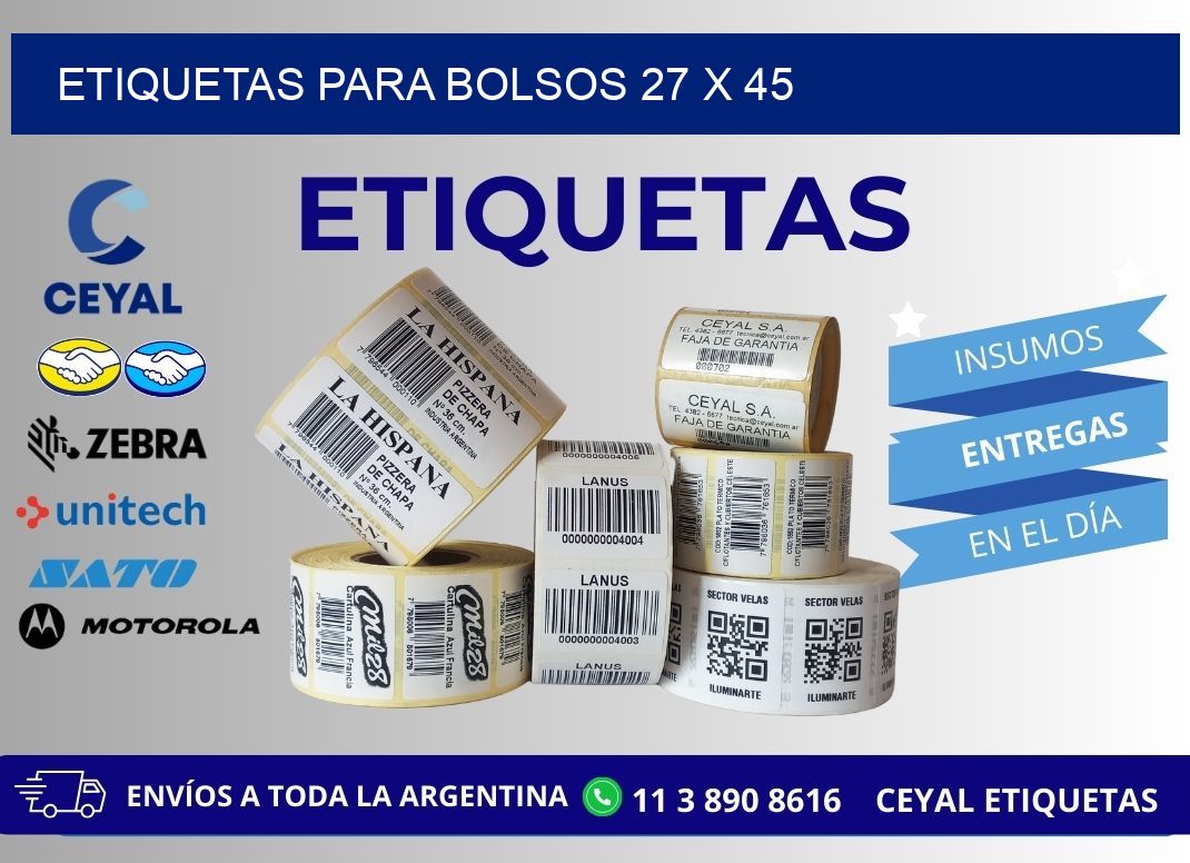 ETIQUETAS PARA BOLSOS 27 x 45