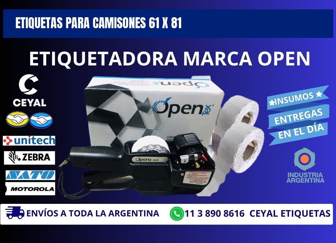 ETIQUETAS PARA CAMISONES 61 x 81