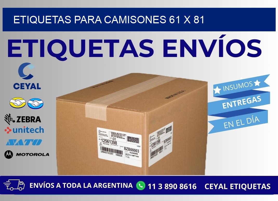 ETIQUETAS PARA CAMISONES 61 x 81