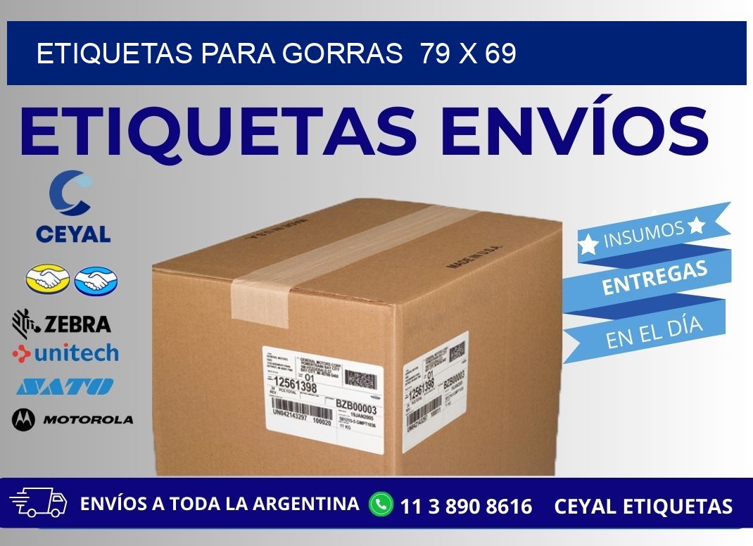 ETIQUETAS PARA GORRAS  79 x 69