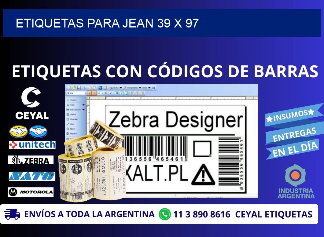 ETIQUETAS PARA JEAN 39 x 97