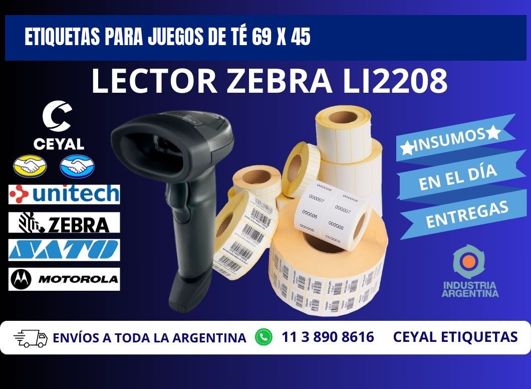 ETIQUETAS PARA JUEGOS DE TÉ 69 x 45