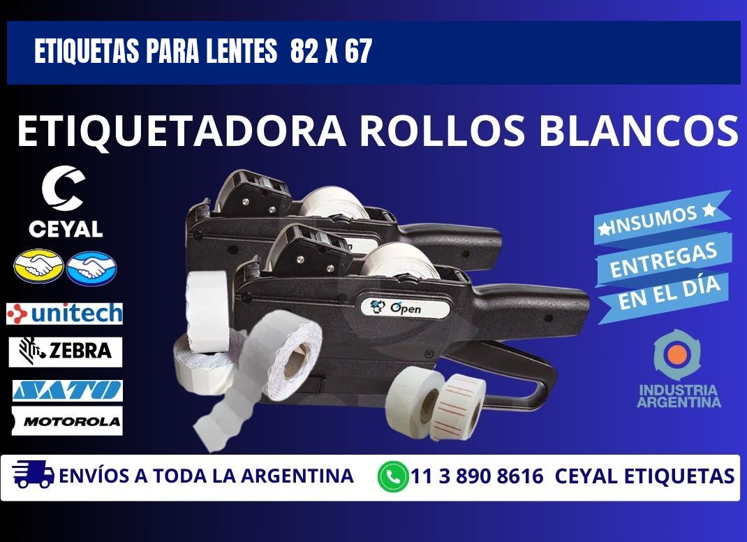 ETIQUETAS PARA LENTES  82 x 67