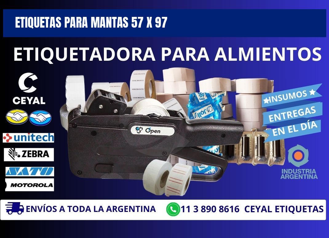 ETIQUETAS PARA MANTAS 57 x 97