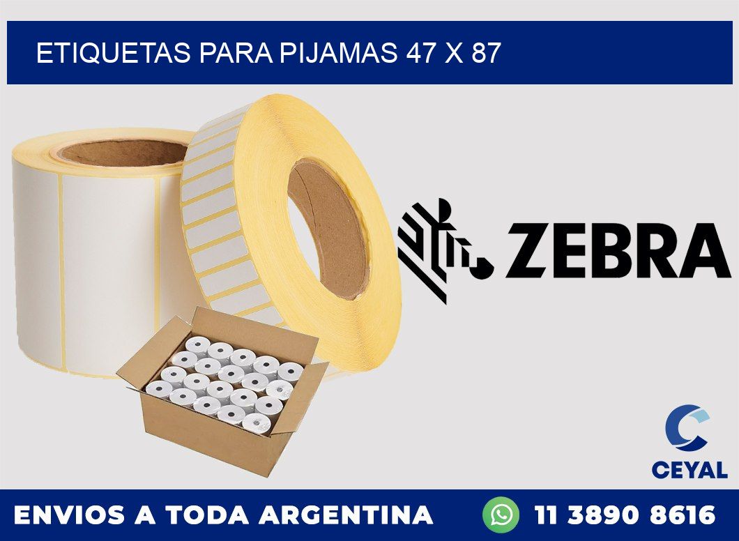 ETIQUETAS PARA PIJAMAS 47 x 87