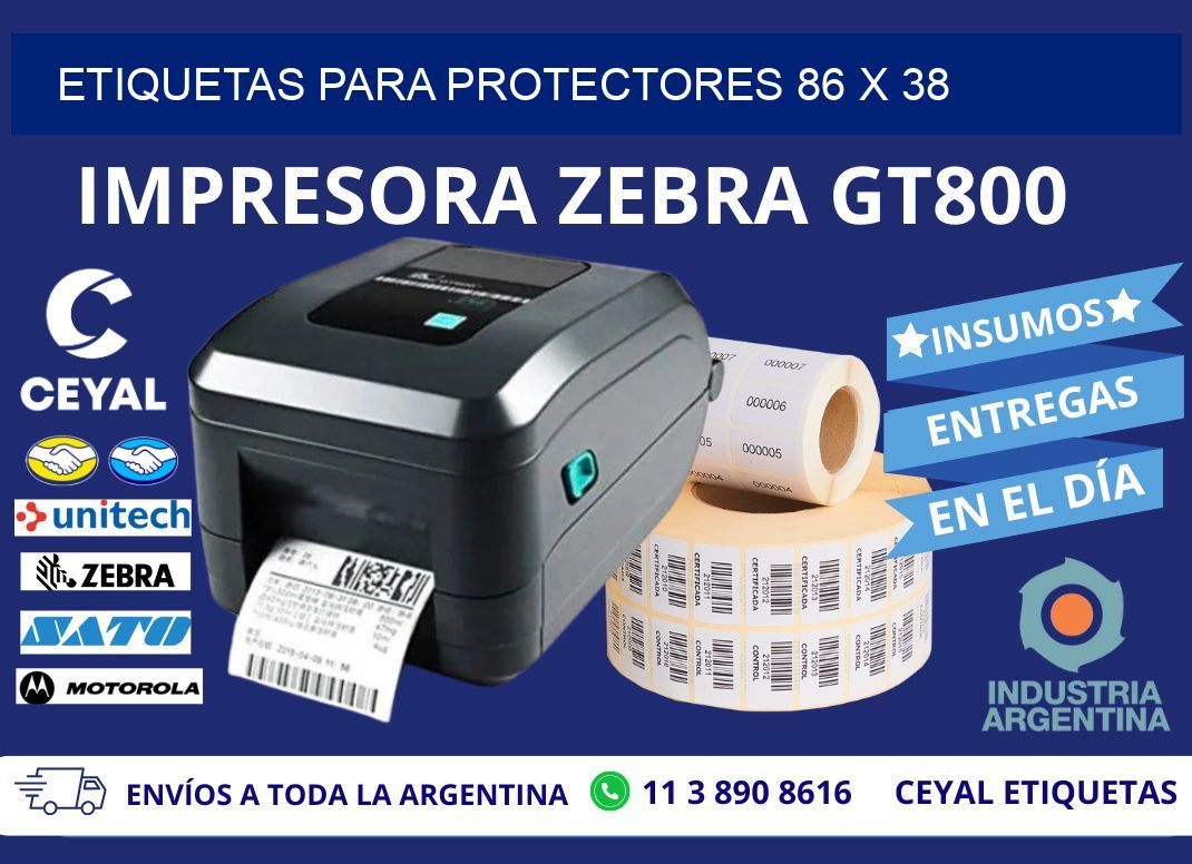 ETIQUETAS PARA PROTECTORES 86 x 38