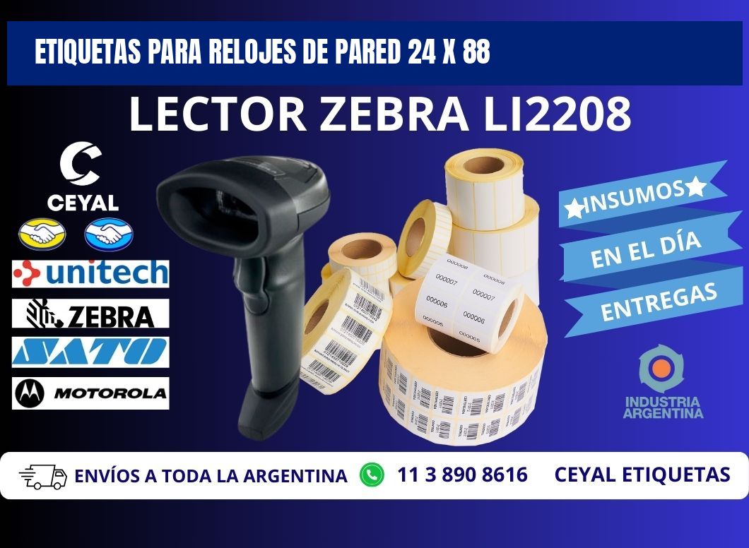 ETIQUETAS PARA RELOJES DE PARED 24 x 88