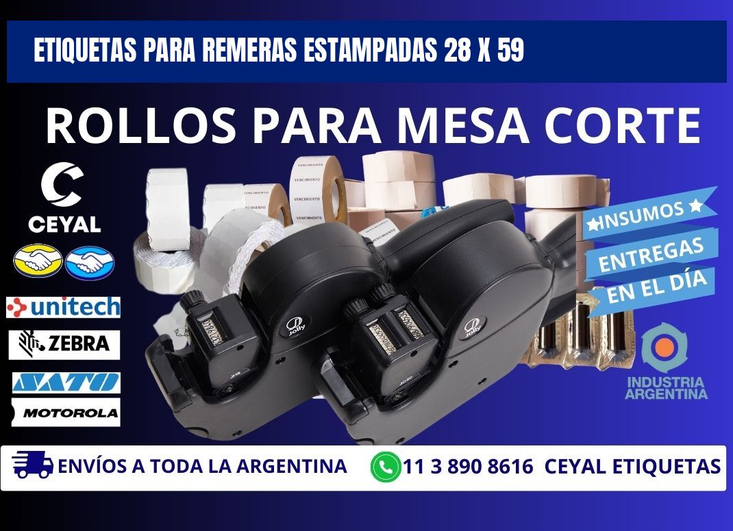 ETIQUETAS PARA REMERAS ESTAMPADAS 28 x 59