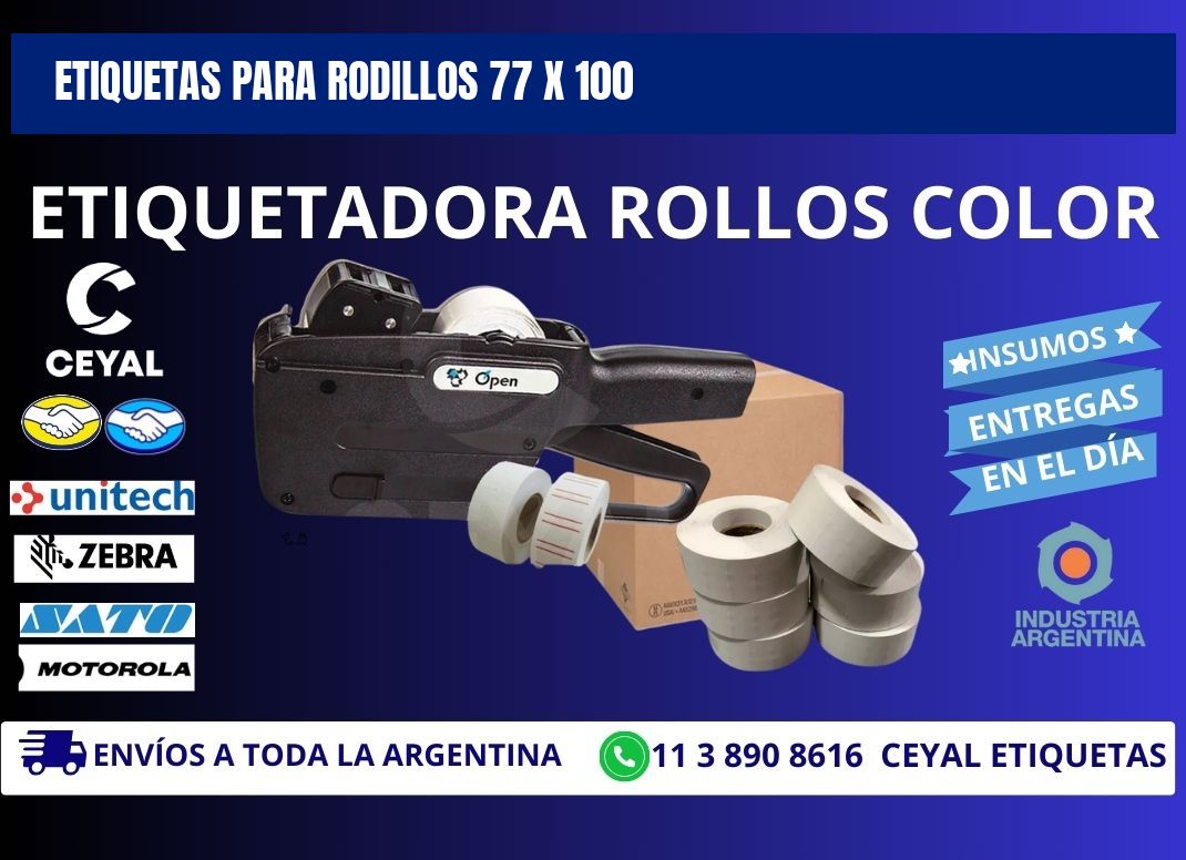 ETIQUETAS PARA RODILLOS 77 x 100