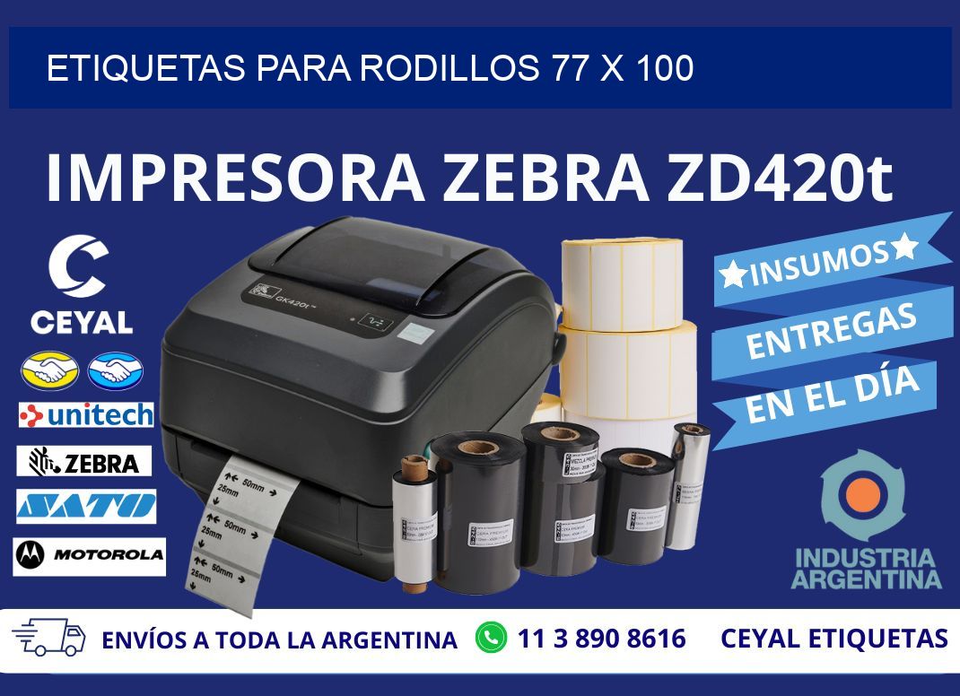 ETIQUETAS PARA RODILLOS 77 x 100