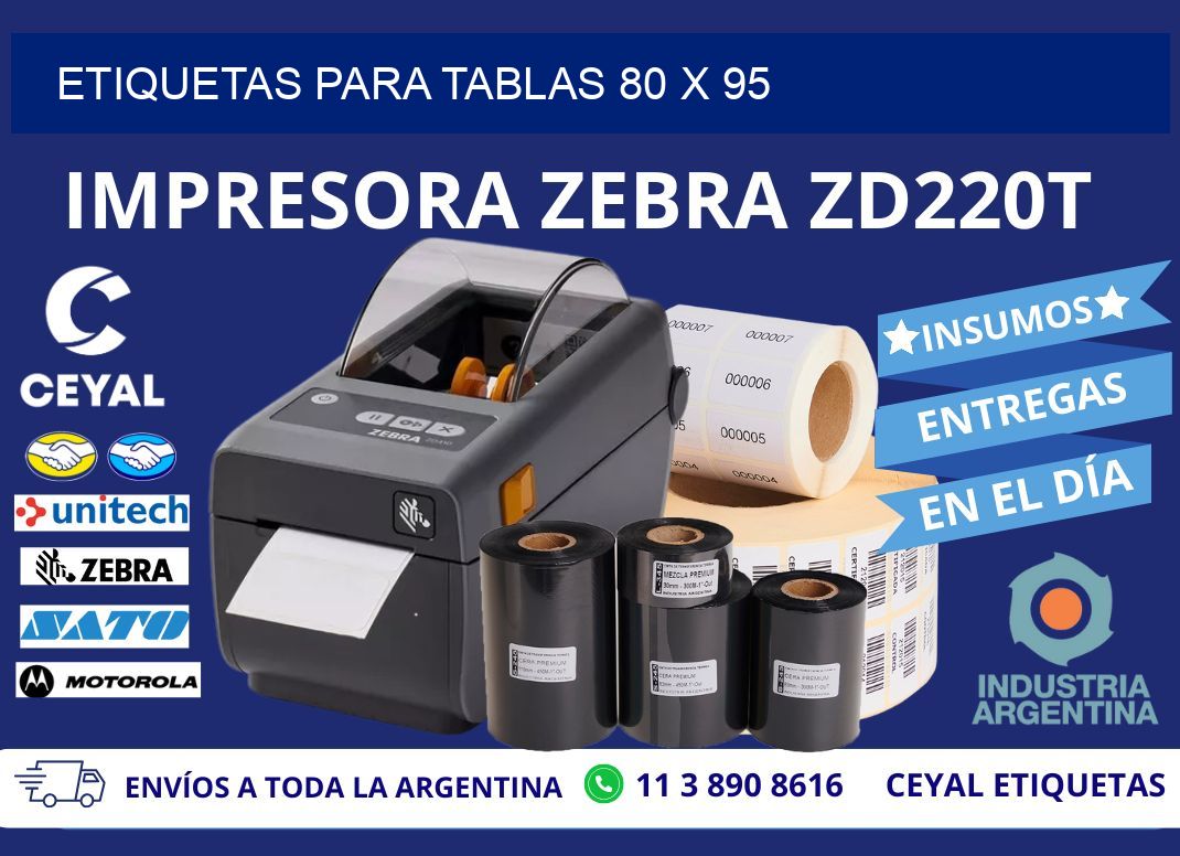 ETIQUETAS PARA TABLAS 80 x 95