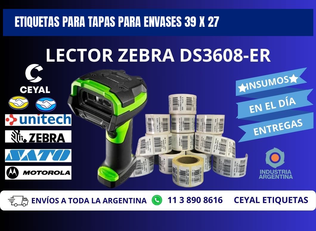 ETIQUETAS PARA TAPAS PARA ENVASES 39 x 27