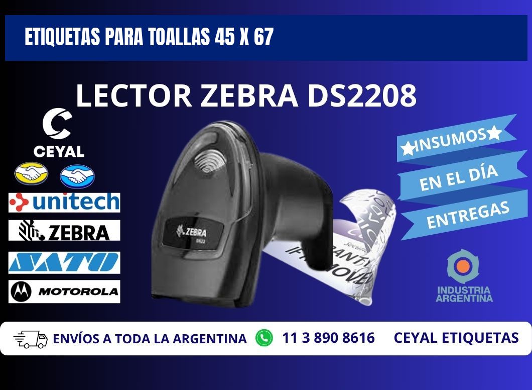 ETIQUETAS PARA TOALLAS 45 x 67