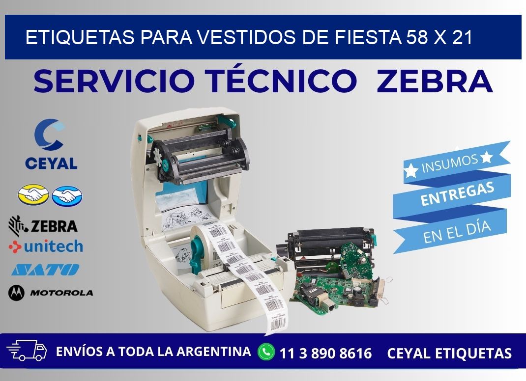 ETIQUETAS PARA VESTIDOS DE FIESTA 58 x 21
