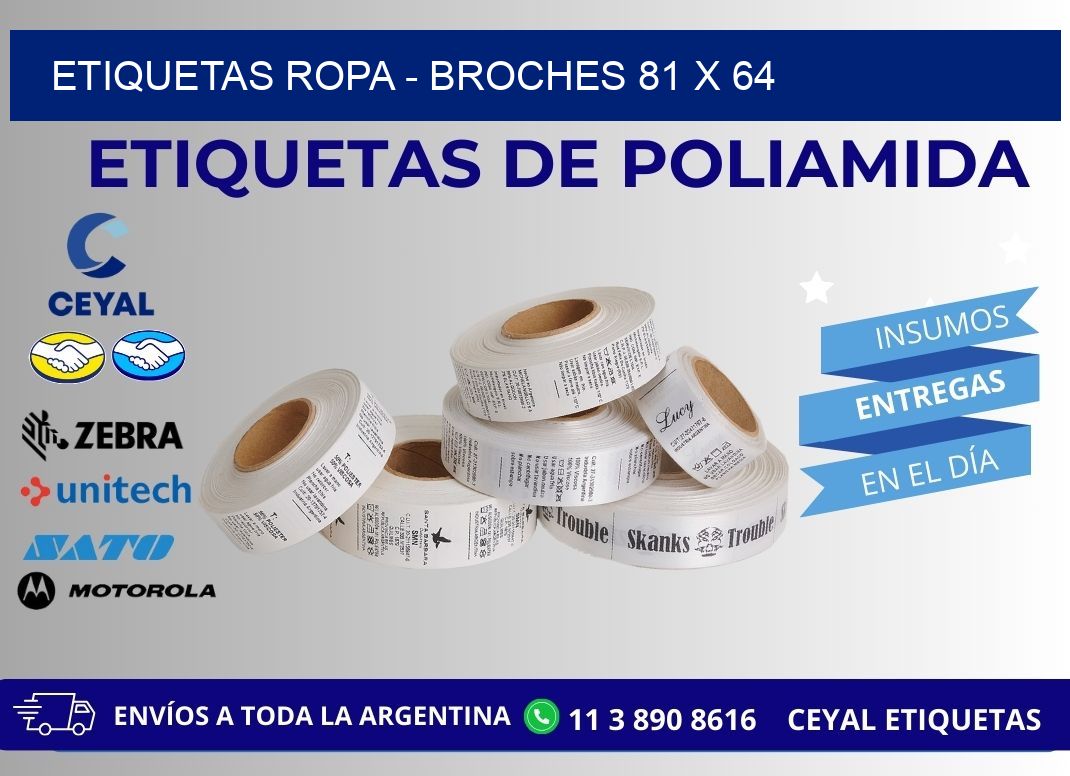 ETIQUETAS ROPA - BROCHES 81 x 64