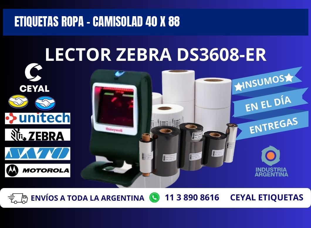ETIQUETAS ROPA - CAMISOLAD 40 x 88