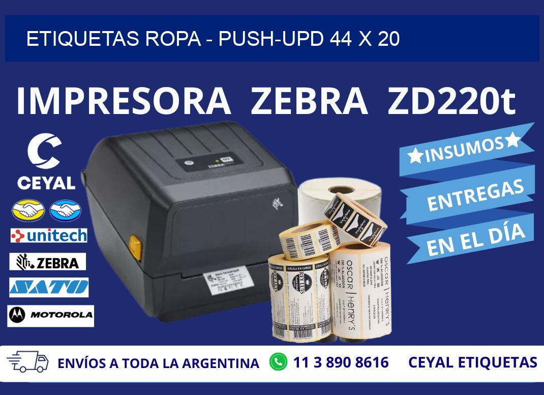 ETIQUETAS ROPA - PUSH-UPD 44 x 20