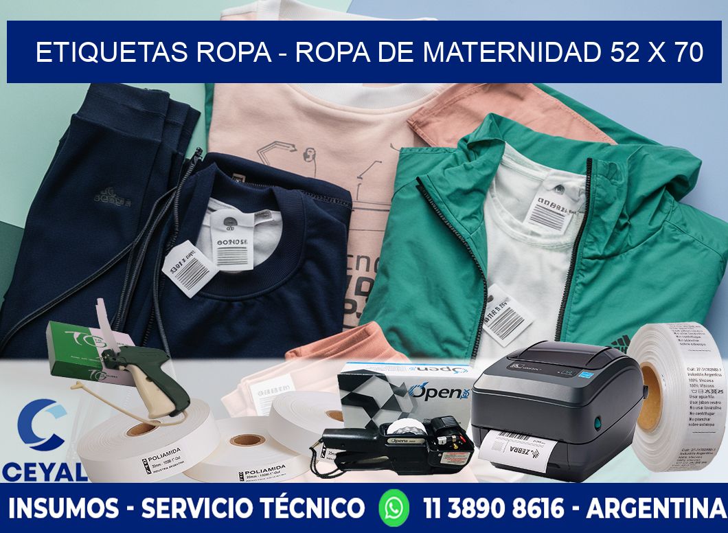 ETIQUETAS ROPA - ROPA DE MATERNIDAD 52 x 70