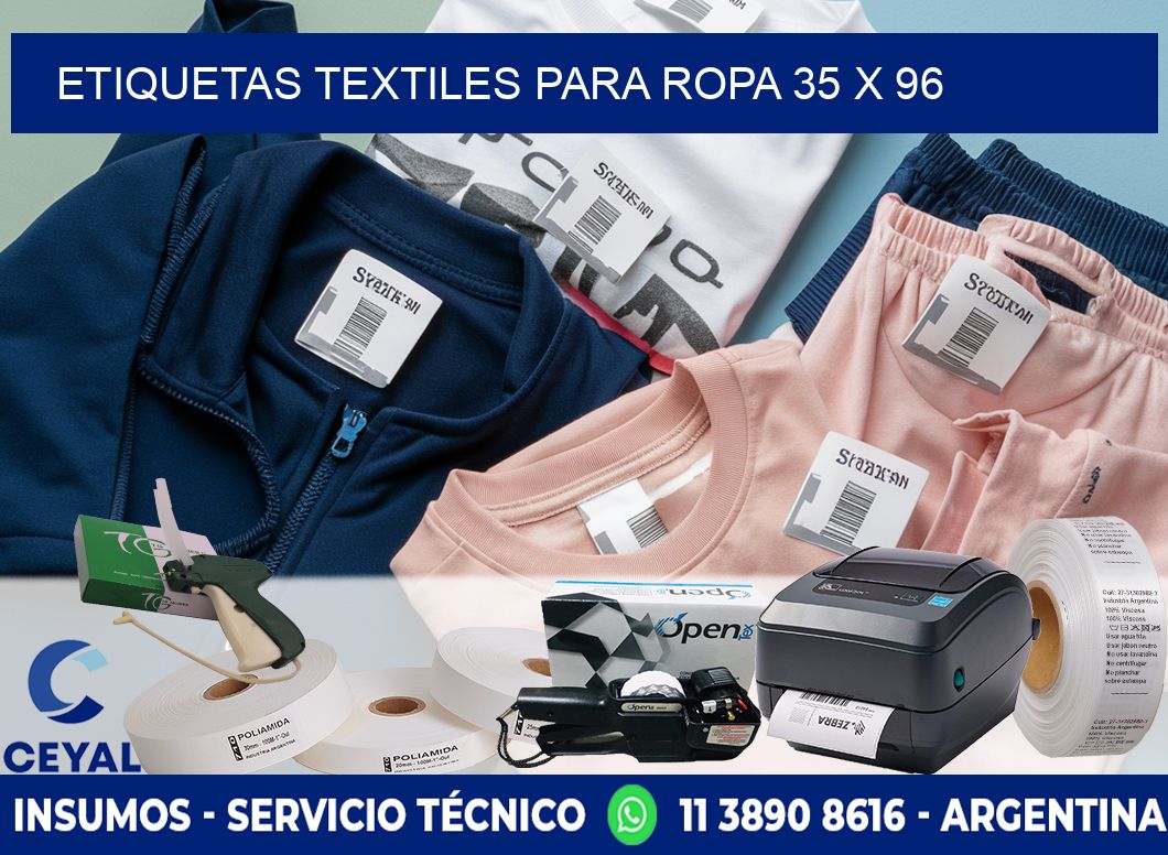 ETIQUETAS TEXTILES PARA ROPA 35 x 96