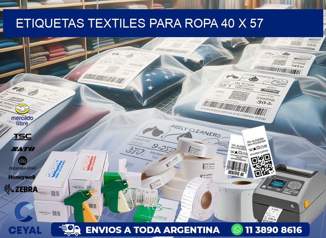 ETIQUETAS TEXTILES PARA ROPA 40 x 57