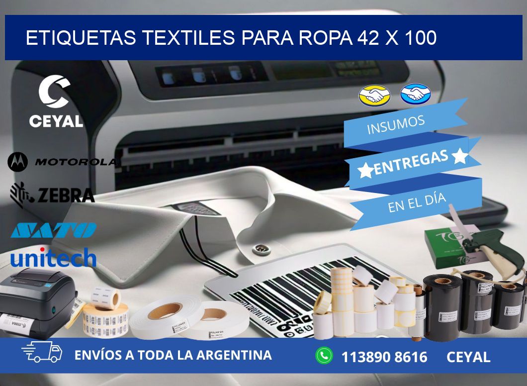 ETIQUETAS TEXTILES PARA ROPA 42 x 100