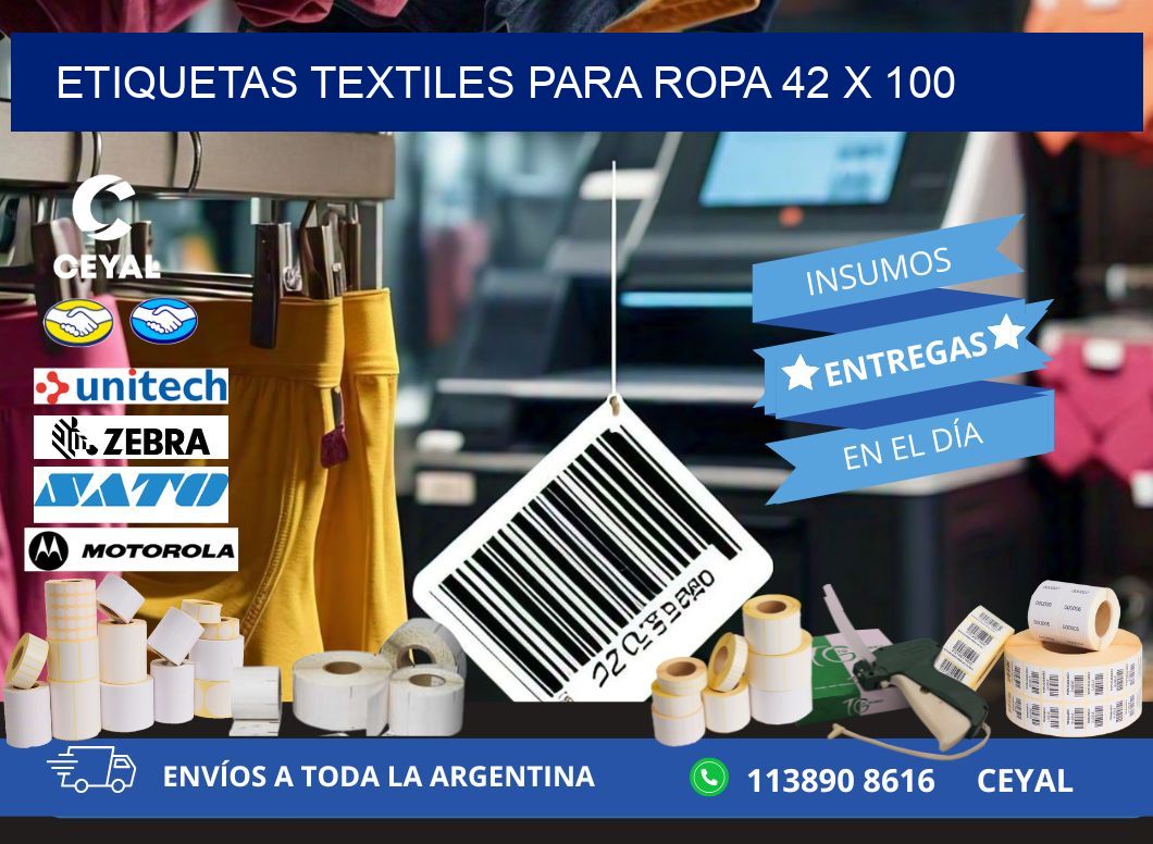 ETIQUETAS TEXTILES PARA ROPA 42 x 100