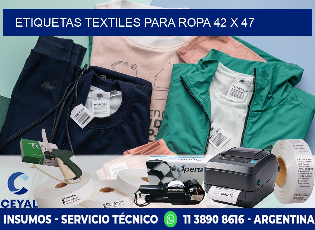 ETIQUETAS TEXTILES PARA ROPA 42 x 47