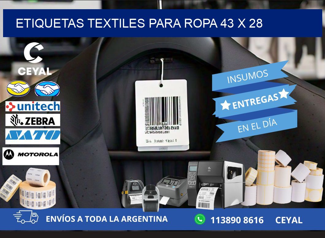 ETIQUETAS TEXTILES PARA ROPA 43 x 28