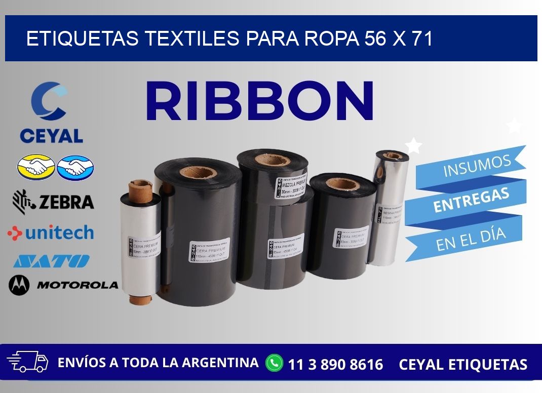 ETIQUETAS TEXTILES PARA ROPA 56 x 71