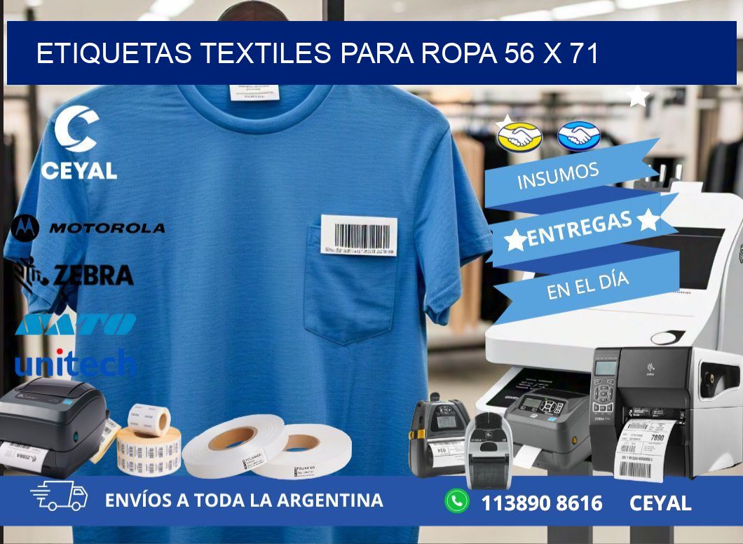 ETIQUETAS TEXTILES PARA ROPA 56 x 71