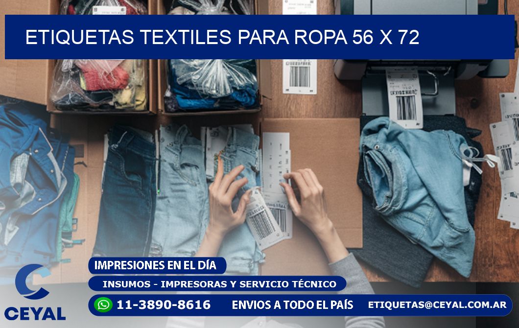 ETIQUETAS TEXTILES PARA ROPA 56 x 72