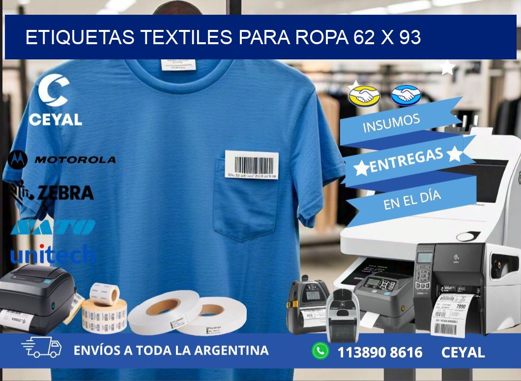 ETIQUETAS TEXTILES PARA ROPA 62 x 93