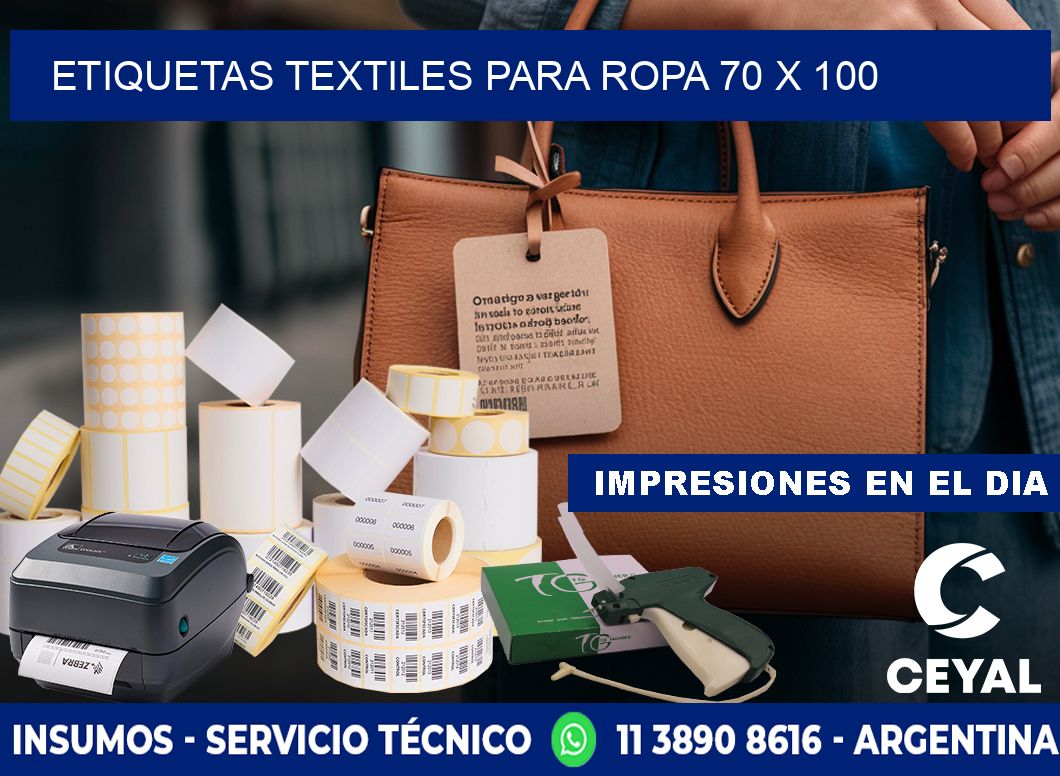 ETIQUETAS TEXTILES PARA ROPA 70 x 100