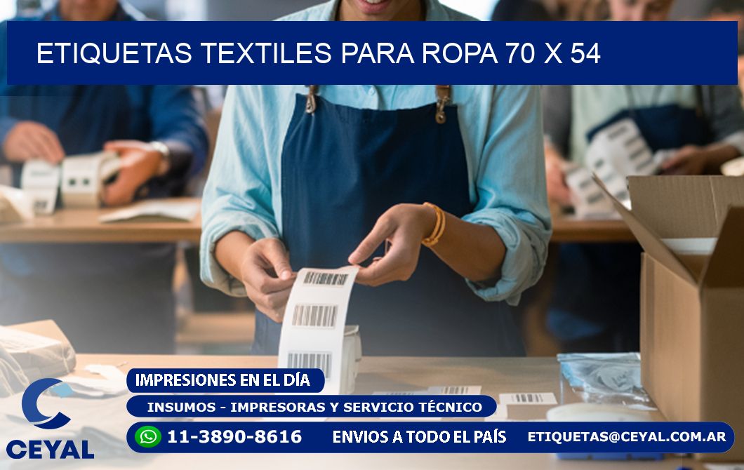 ETIQUETAS TEXTILES PARA ROPA 70 x 54