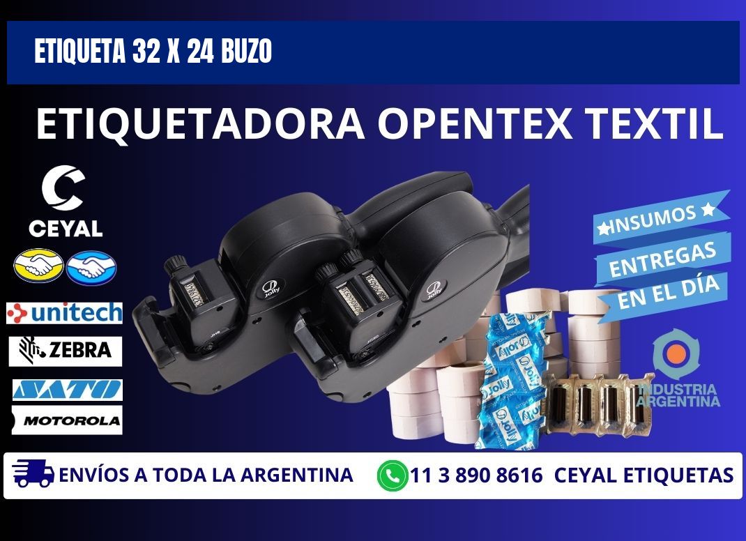 Etiqueta 32 x 24 buzo