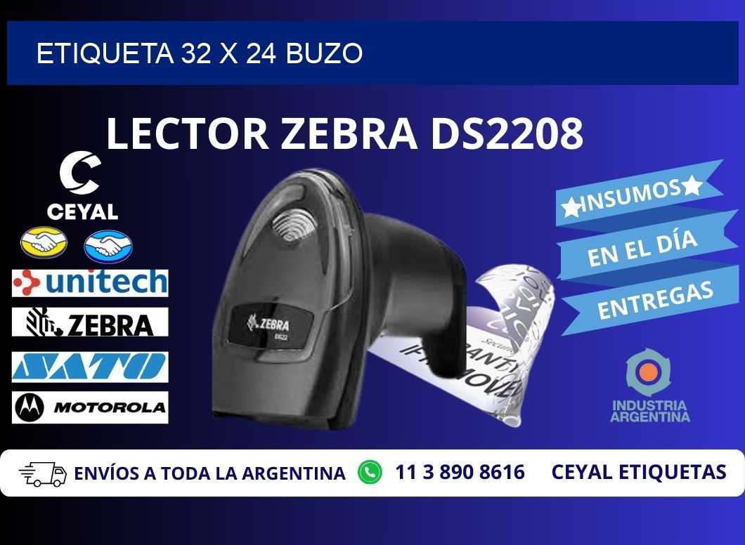 Etiqueta 32 x 24 buzo